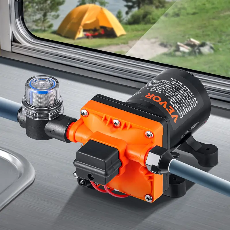 Bomba de diafragma VEVOR, 12V CC, flujo de 3.5/5.5 GPM, presión nominal - Imagen 9